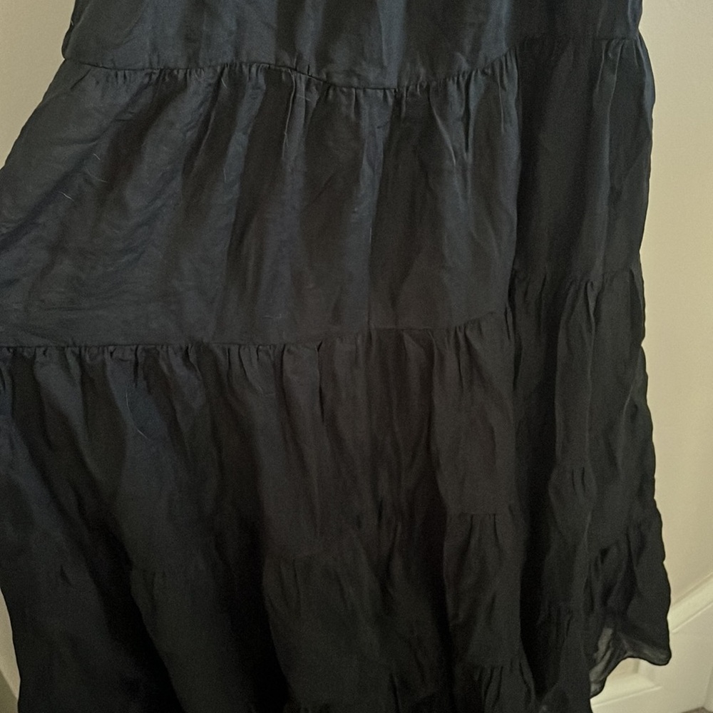 Abercrombie & Fitch Tiered Ruched Babydoll Emerson Maxi Dress | M petite - Picture 6 of 10